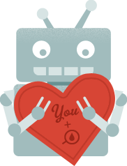 robot holding heart